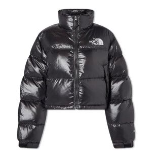 The North Face Nuptse Cropped Jacket Black